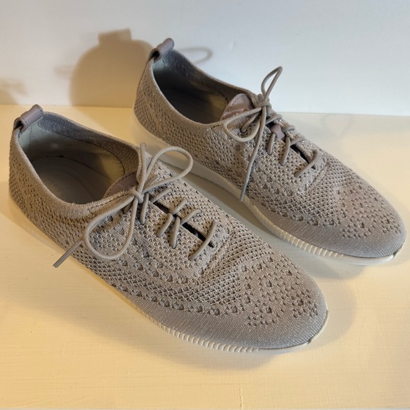 COLE HAAN Womens Metallic Zerogrand Stitchlite Gray Oxford Sneakers Shoes 8B - Picture 3 of 12